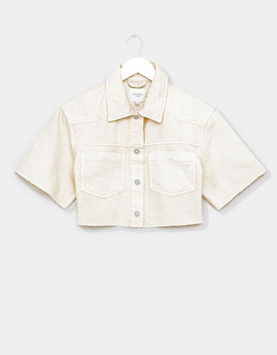 Ecru Cropped Shirt_0