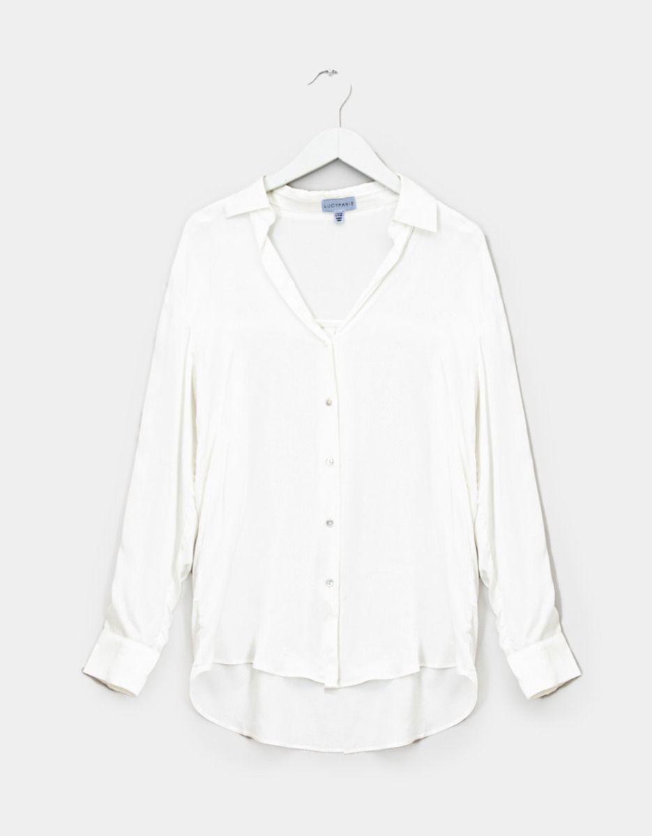 Elena Button Down in Ivory_0