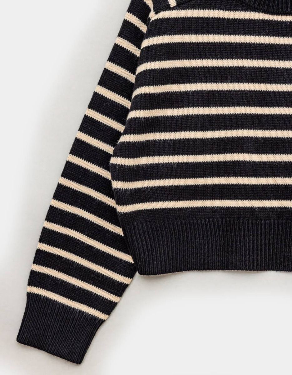 Everlong Stripe Sweater in Black_2
