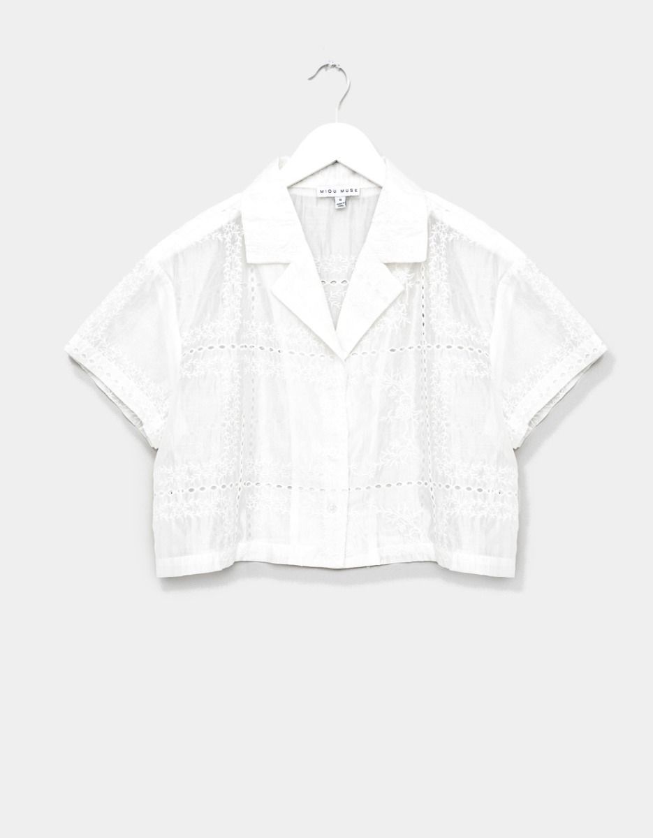 Eyelet Button Shirt_0