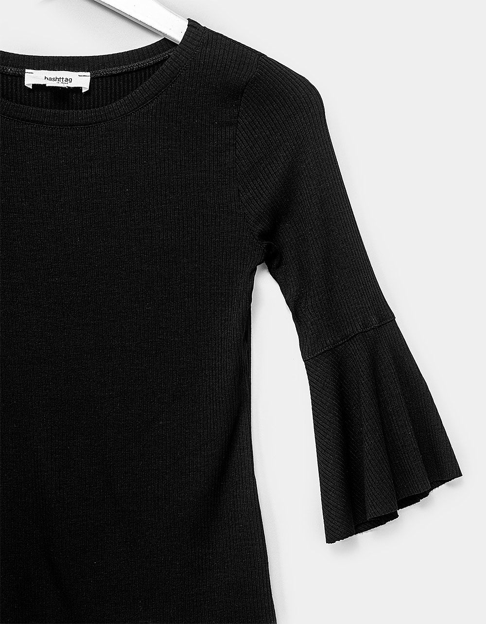 Faye Bell Sleeve Tee in Black_1