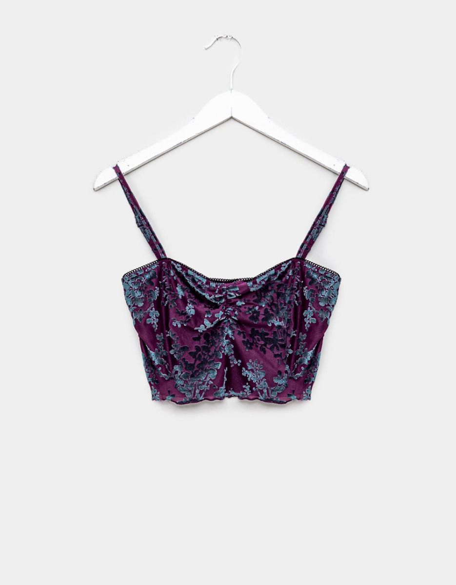 Flocked Floral Top_0