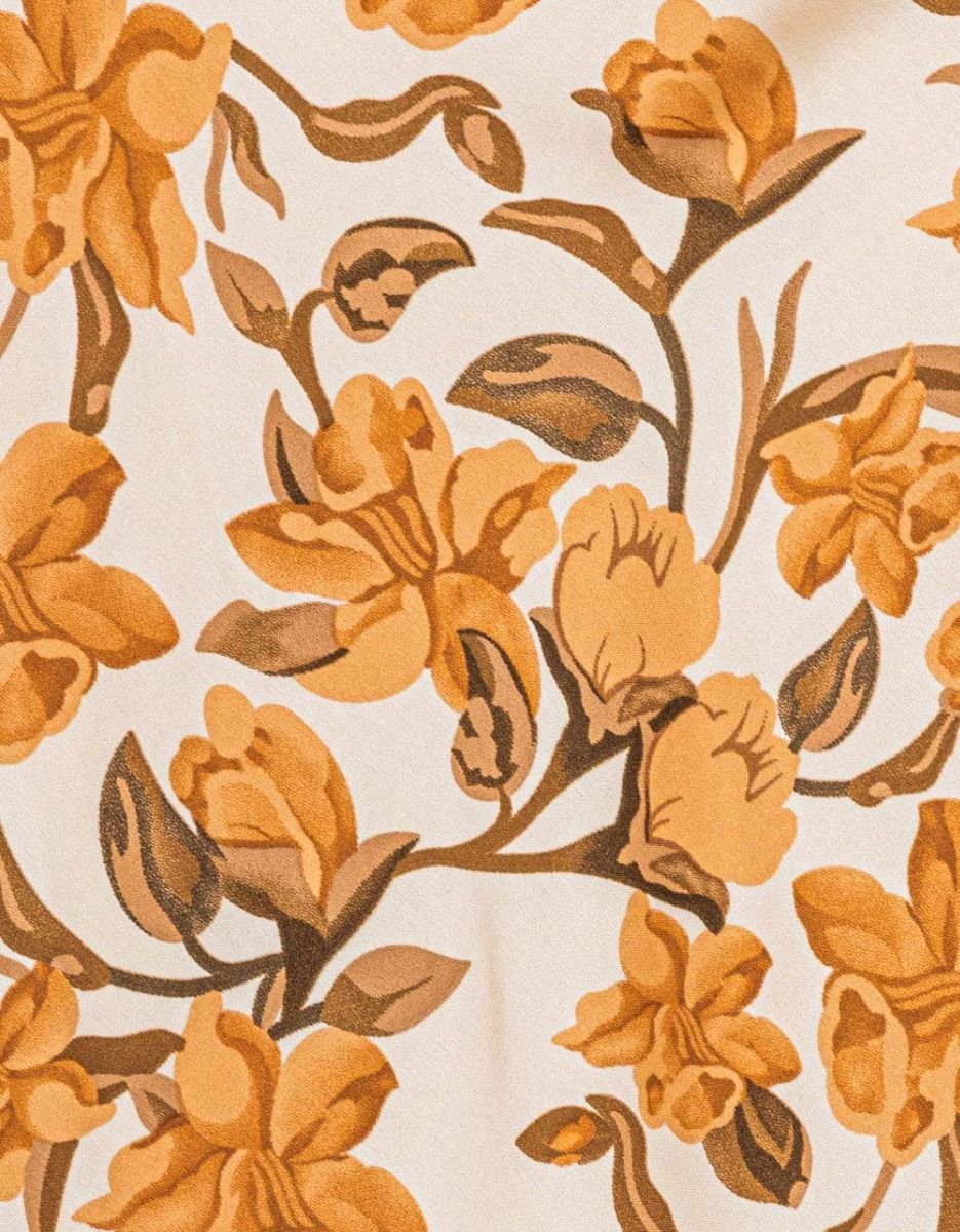 Floreale Satin Skirt in Beige_4