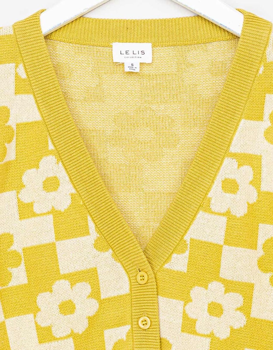 Flower & Check Crop Cardi_2