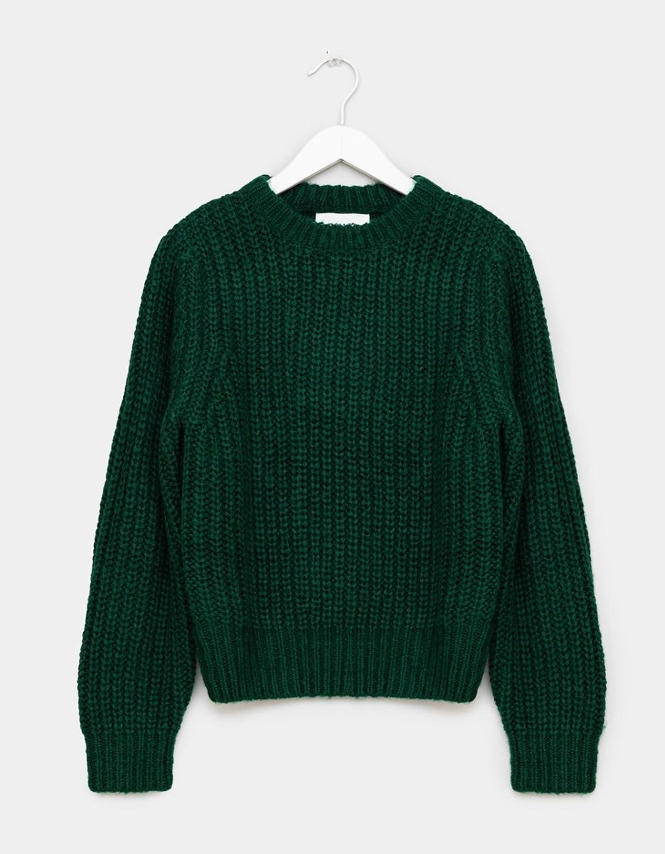 Fluffy Sailor Sweater in Pine_0