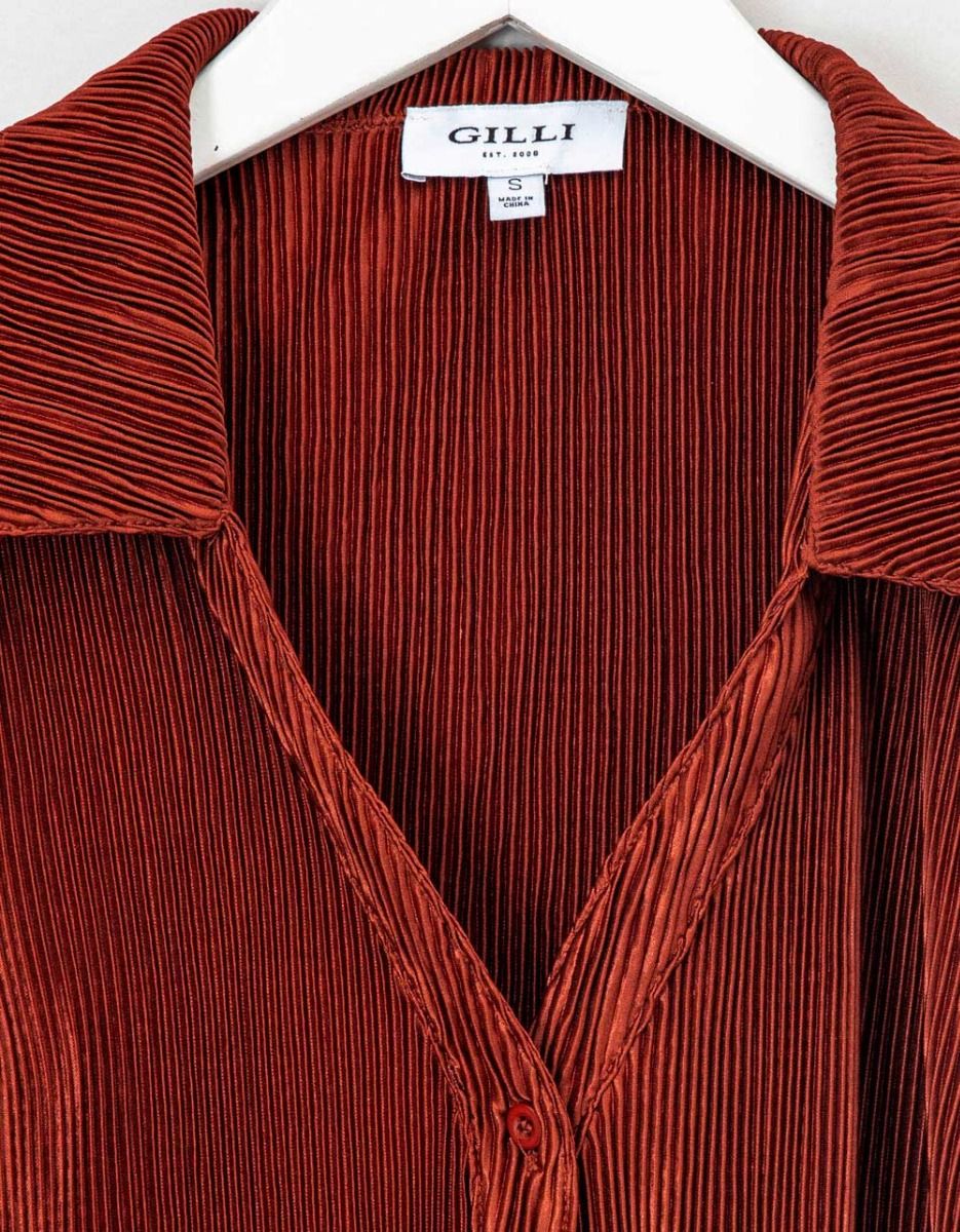 Gia Plisse Top in Copper_4