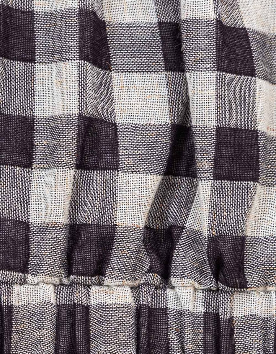 Gingham Crop Top in Black_3