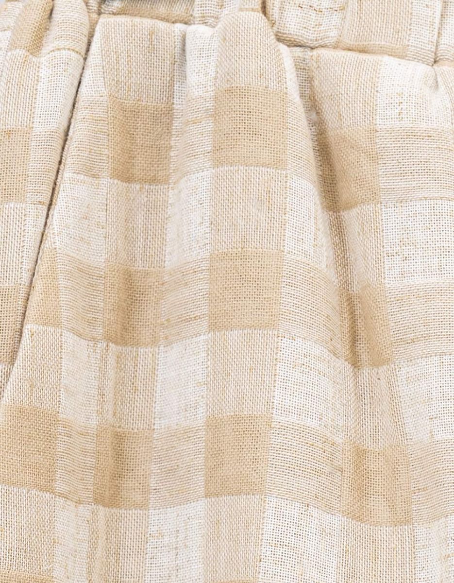 Gingham Lantern Pants in Natural_4