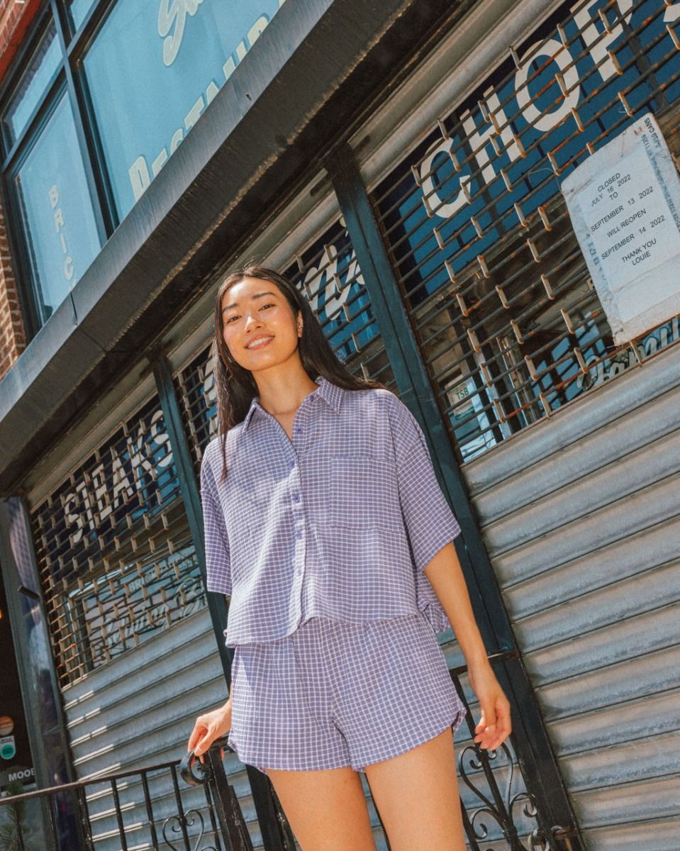 Grape Check Shorts_2