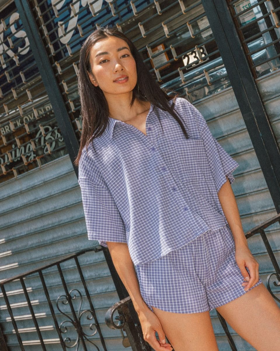 Grape Check Shorts_1