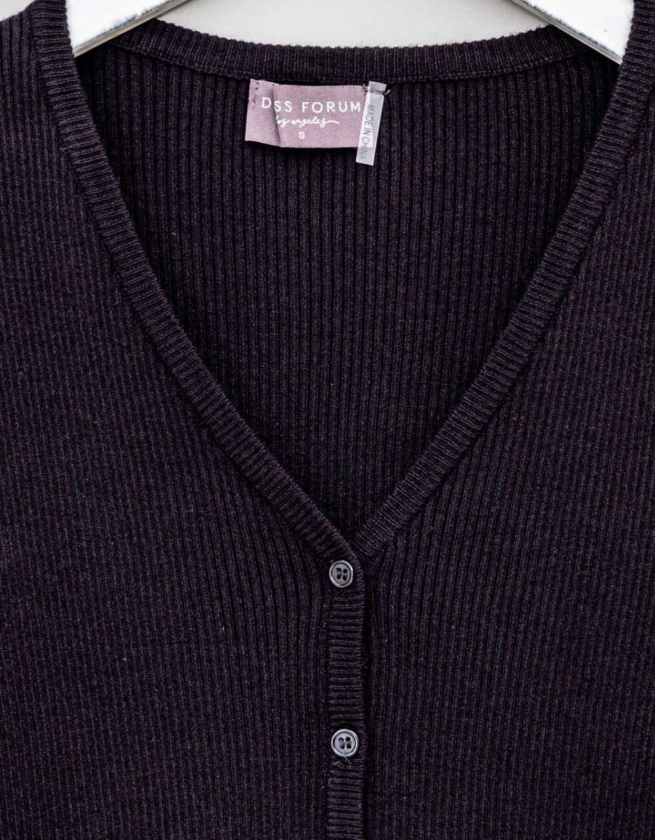 Haddy Rib Cardi in Black_1