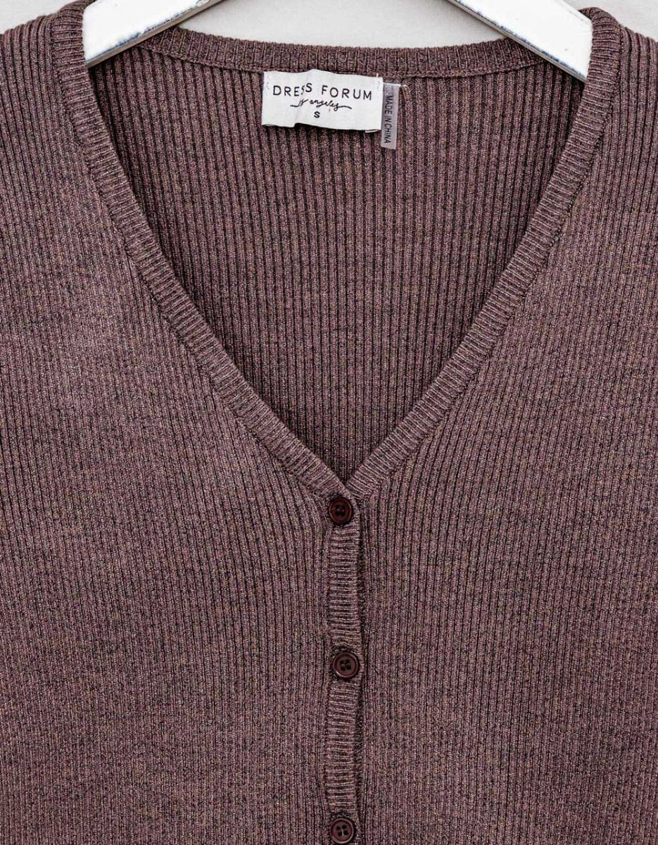 Haddy Rib Cardi in Heather_4