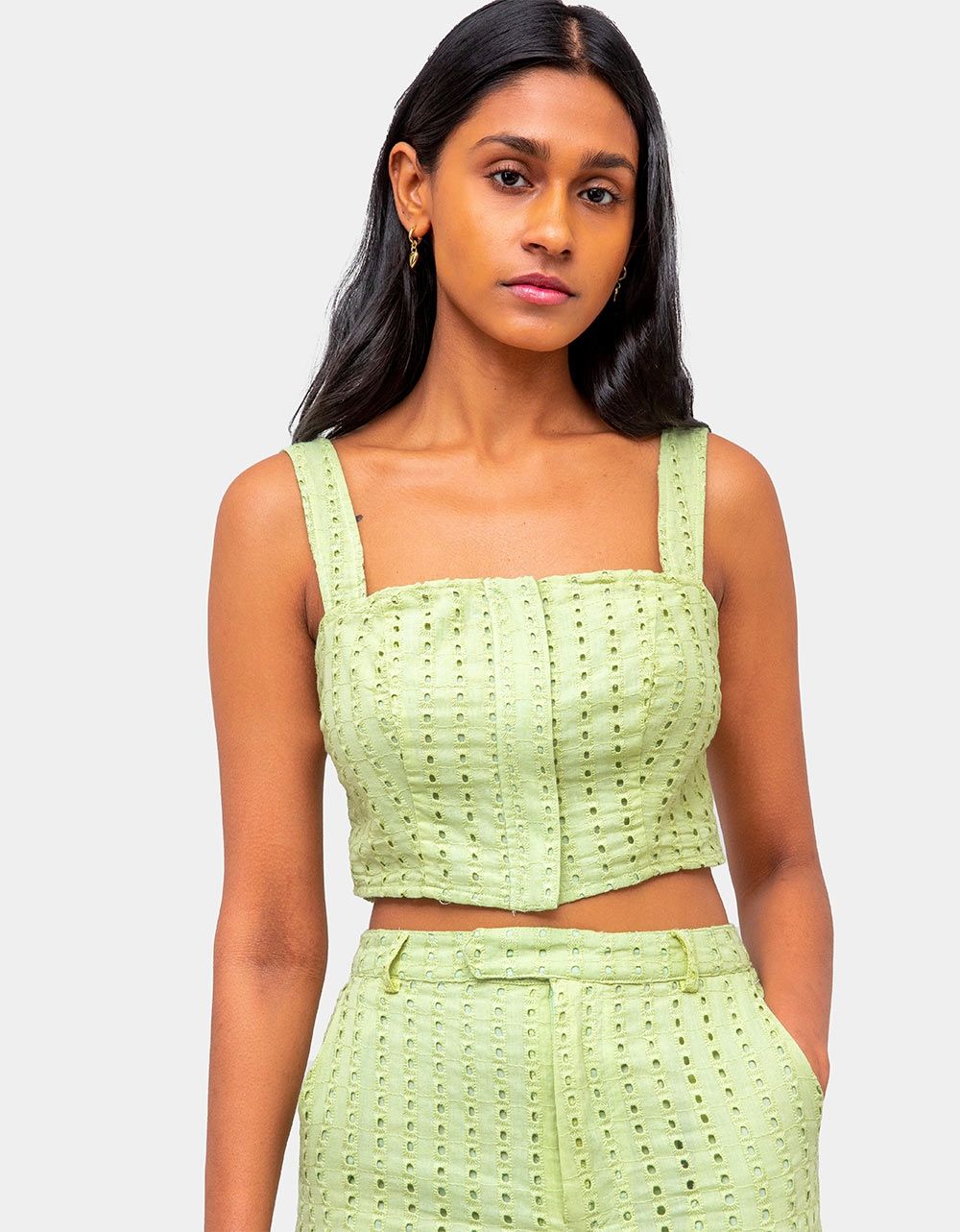 Hollie Eyelet Crop Top_0