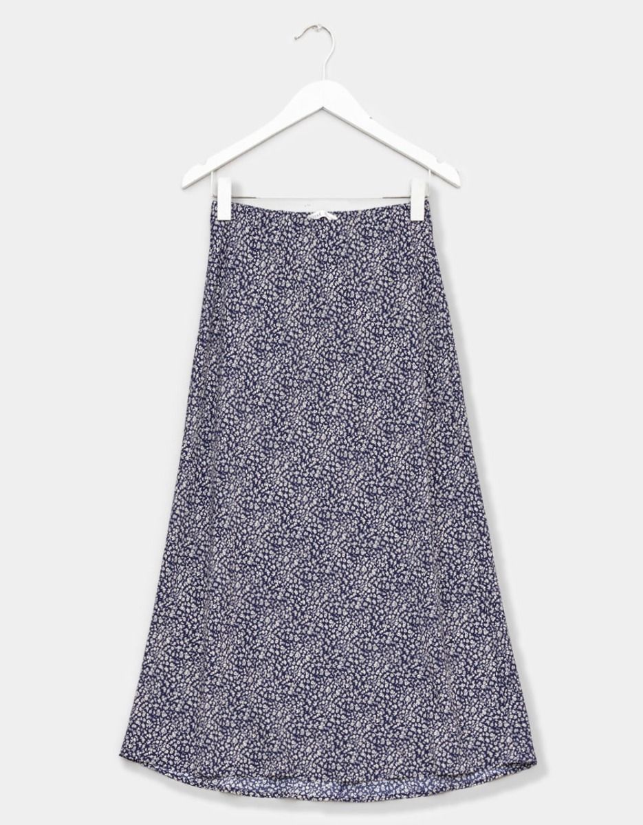 Indigo Fleur Midi Skirt_0