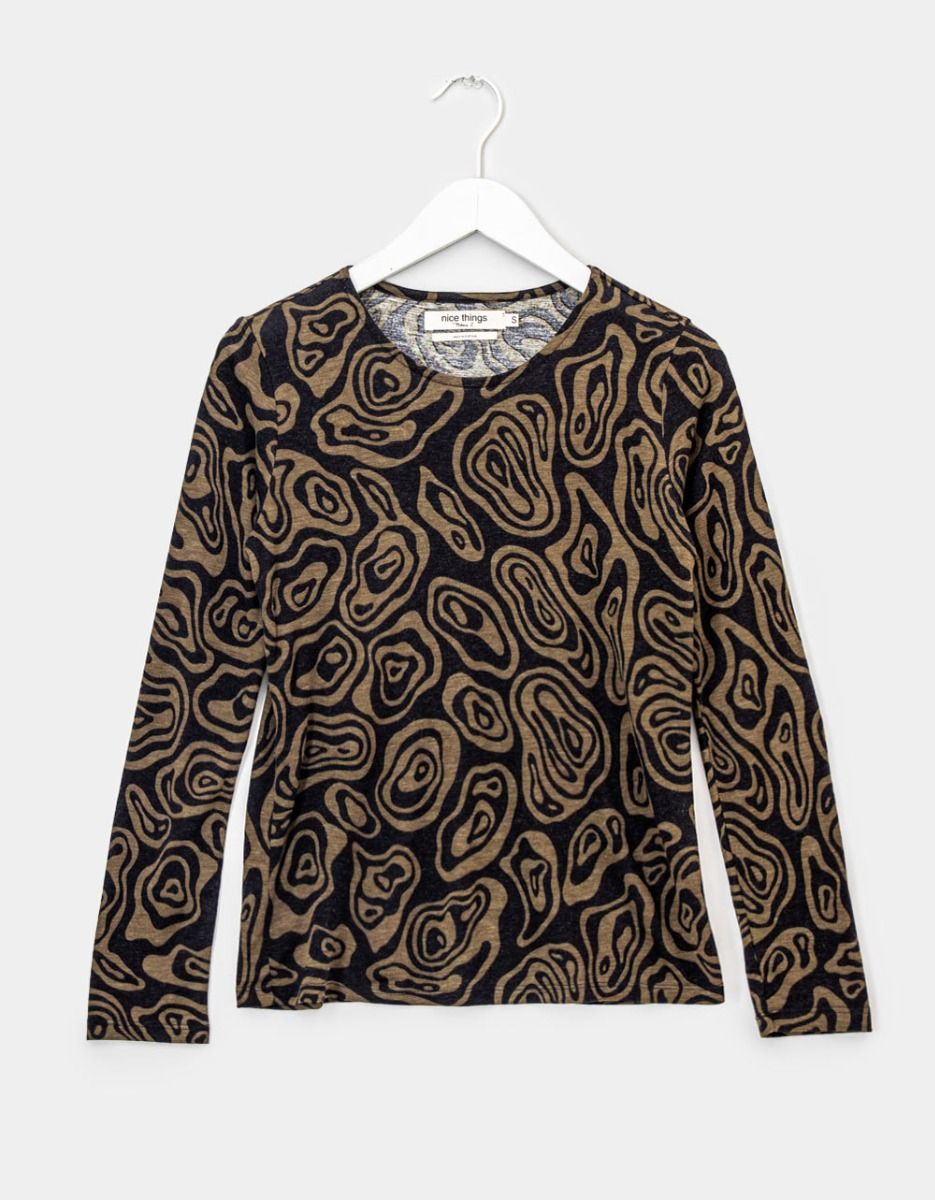 Isobars Print Top in Black_0