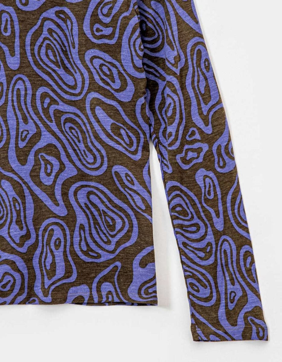 Isobar Print Top in Olive_2