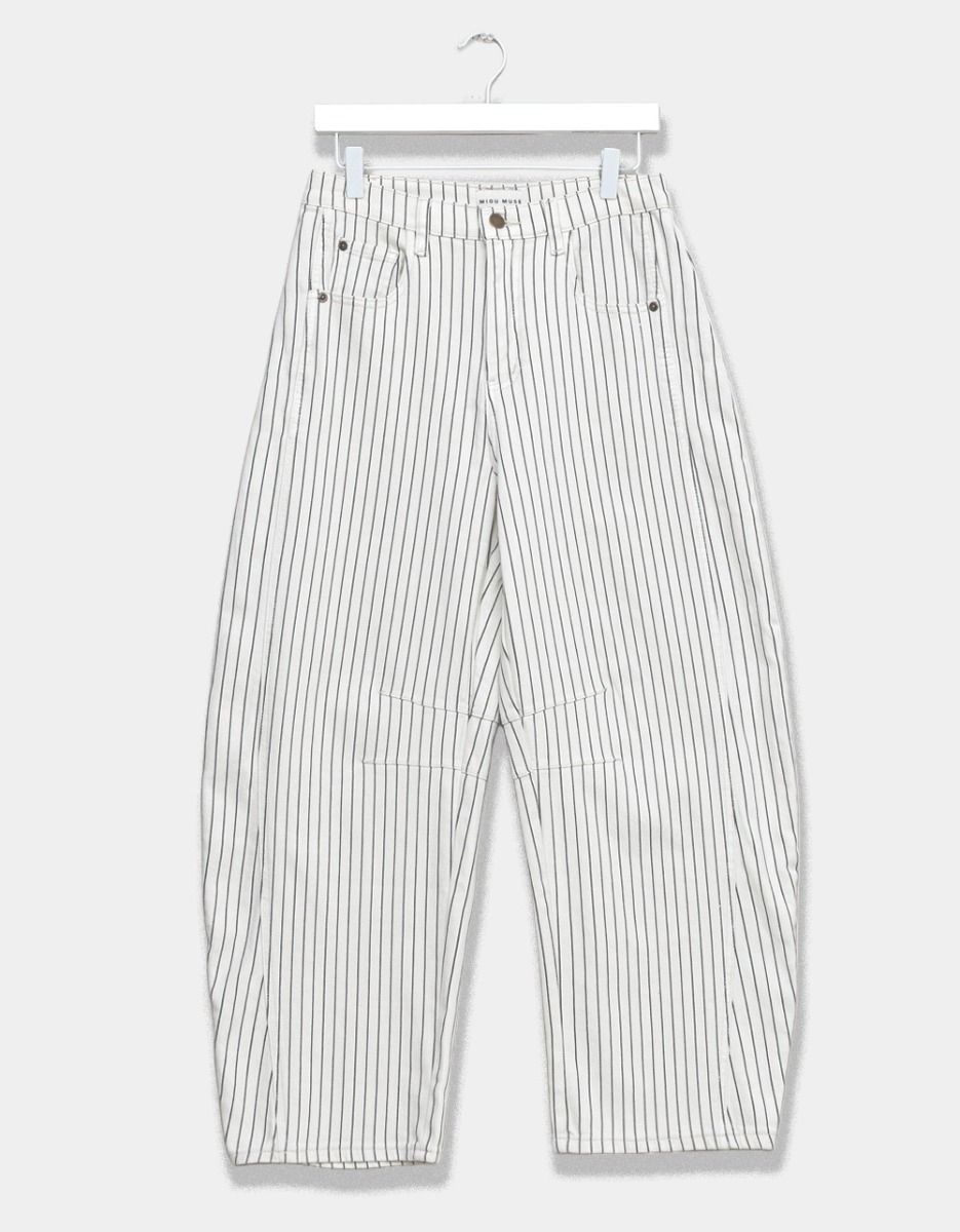 Ivory Pin Barrel Jeans_0