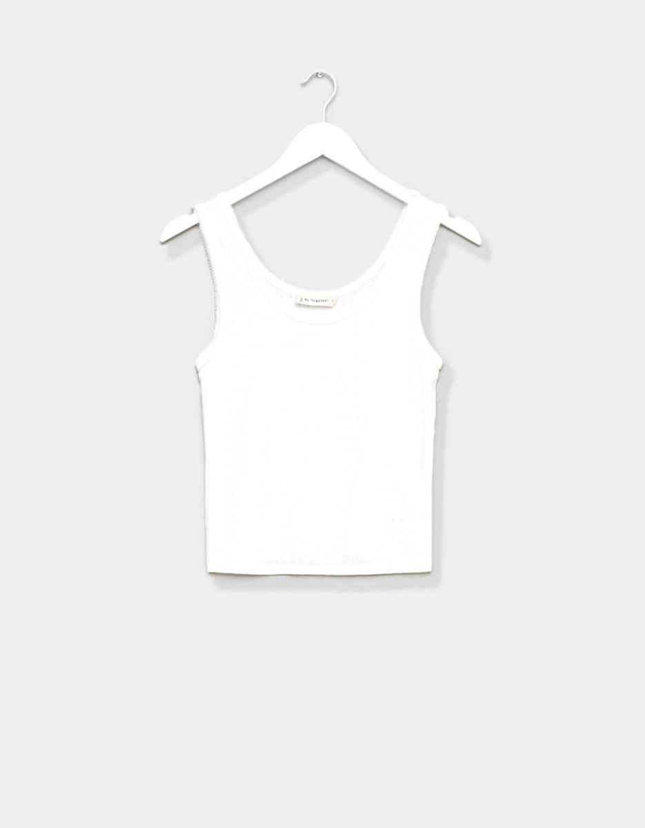 Ivory Pointelle Tank_0