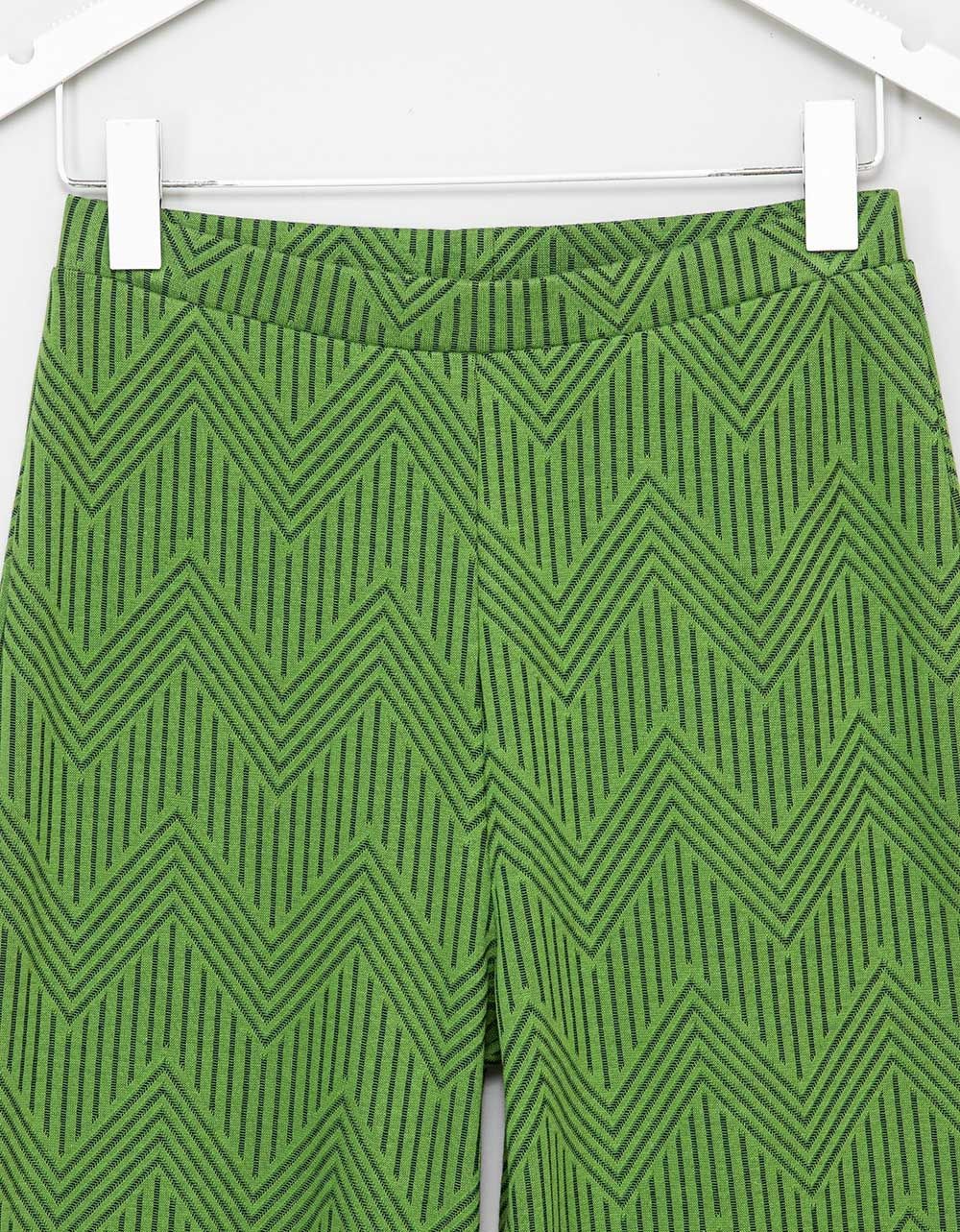 Jacquard Knit Pant in Green_1