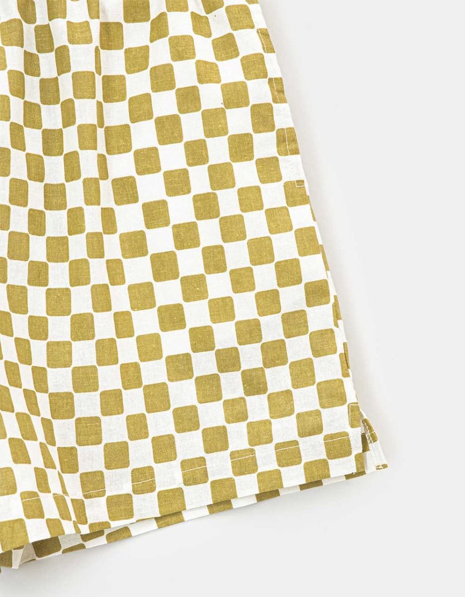 Jo Check Shorts in Green_4