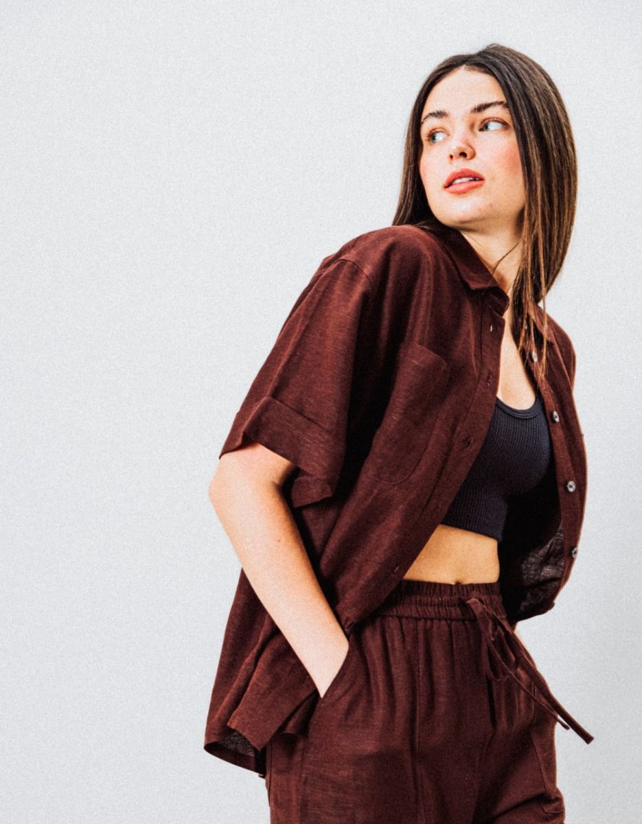 Jody Button Down in Toast_1