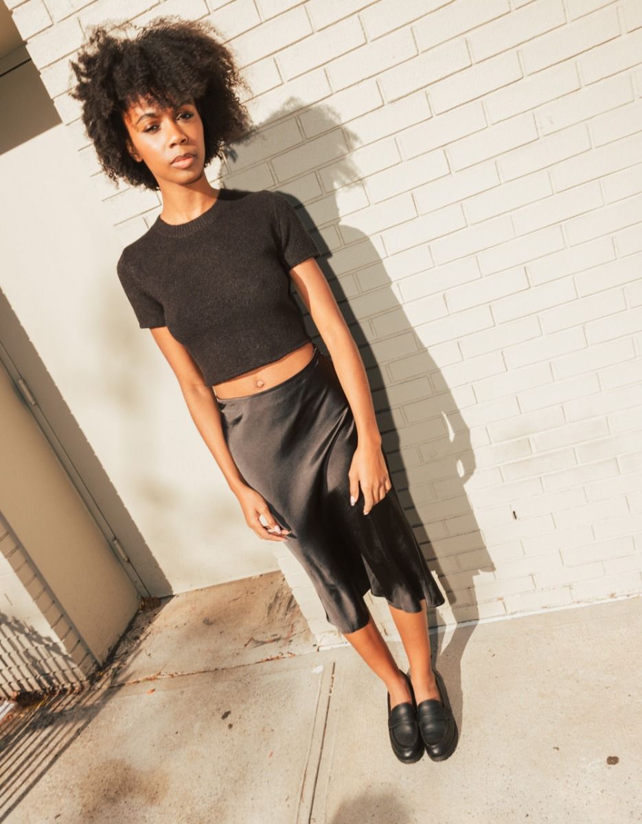 Kaia Slip Dress in Noir_1