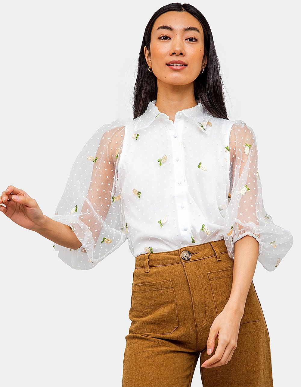 Kell Embroidered Puff Blouse_2