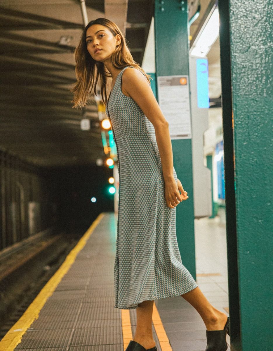 Lattice Print Midi Dress_1