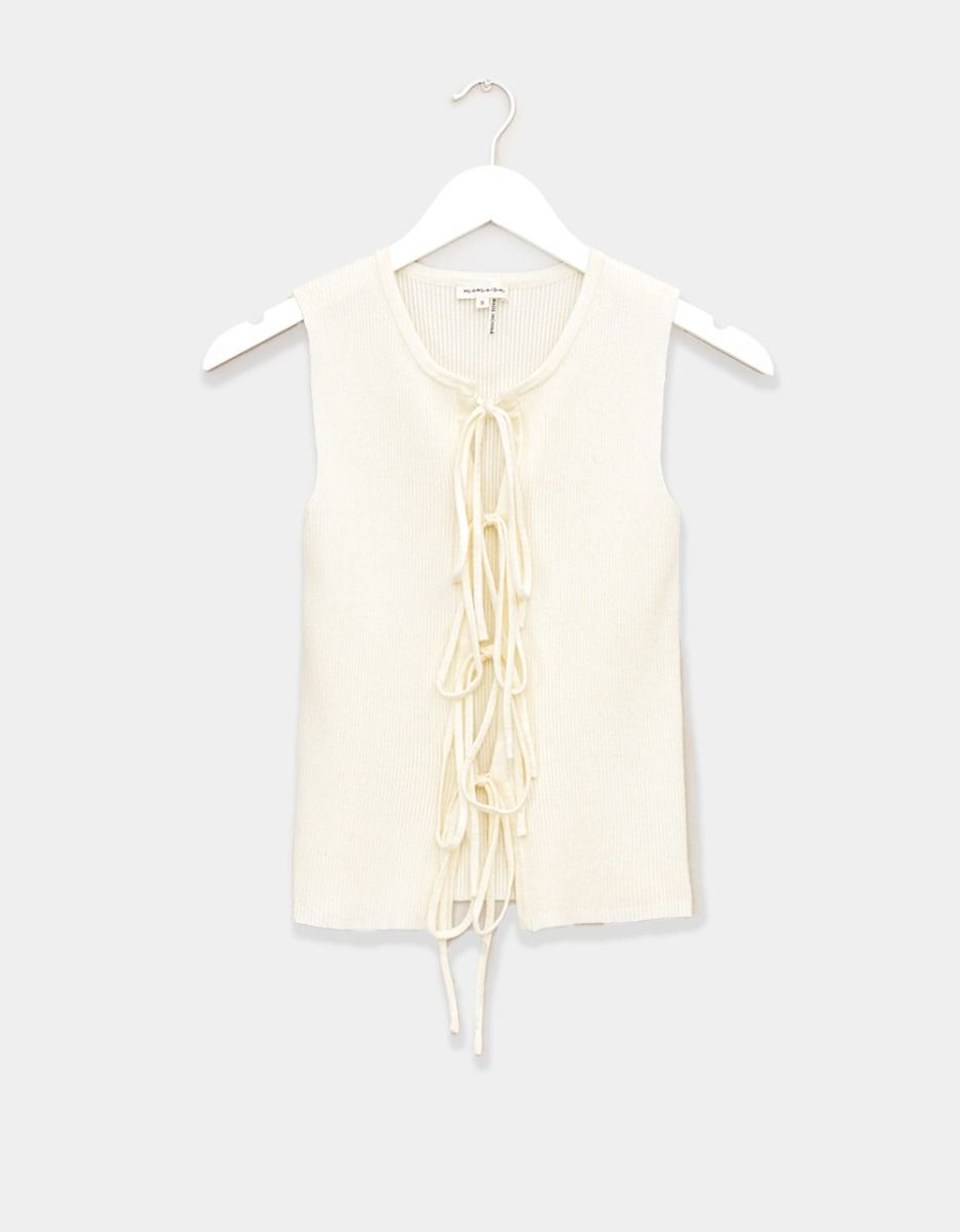 Lettie Tie Top in Ivory_0