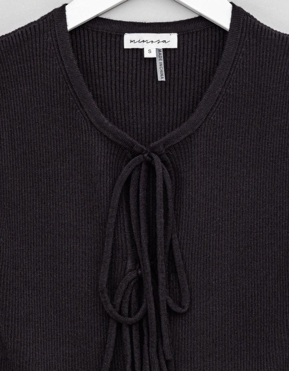 Lettie Tie Top in Noir_1