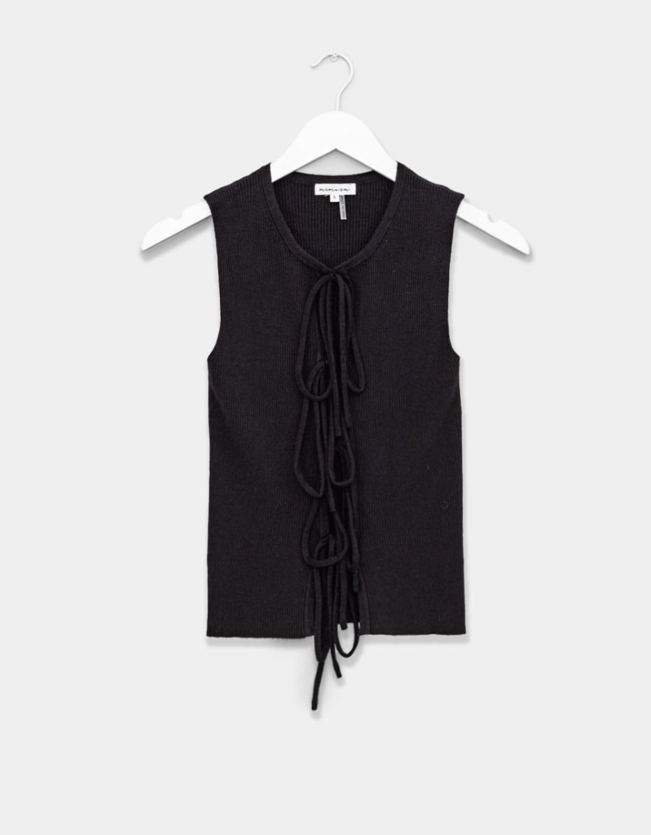 Lettie Tie Top in Noir_0