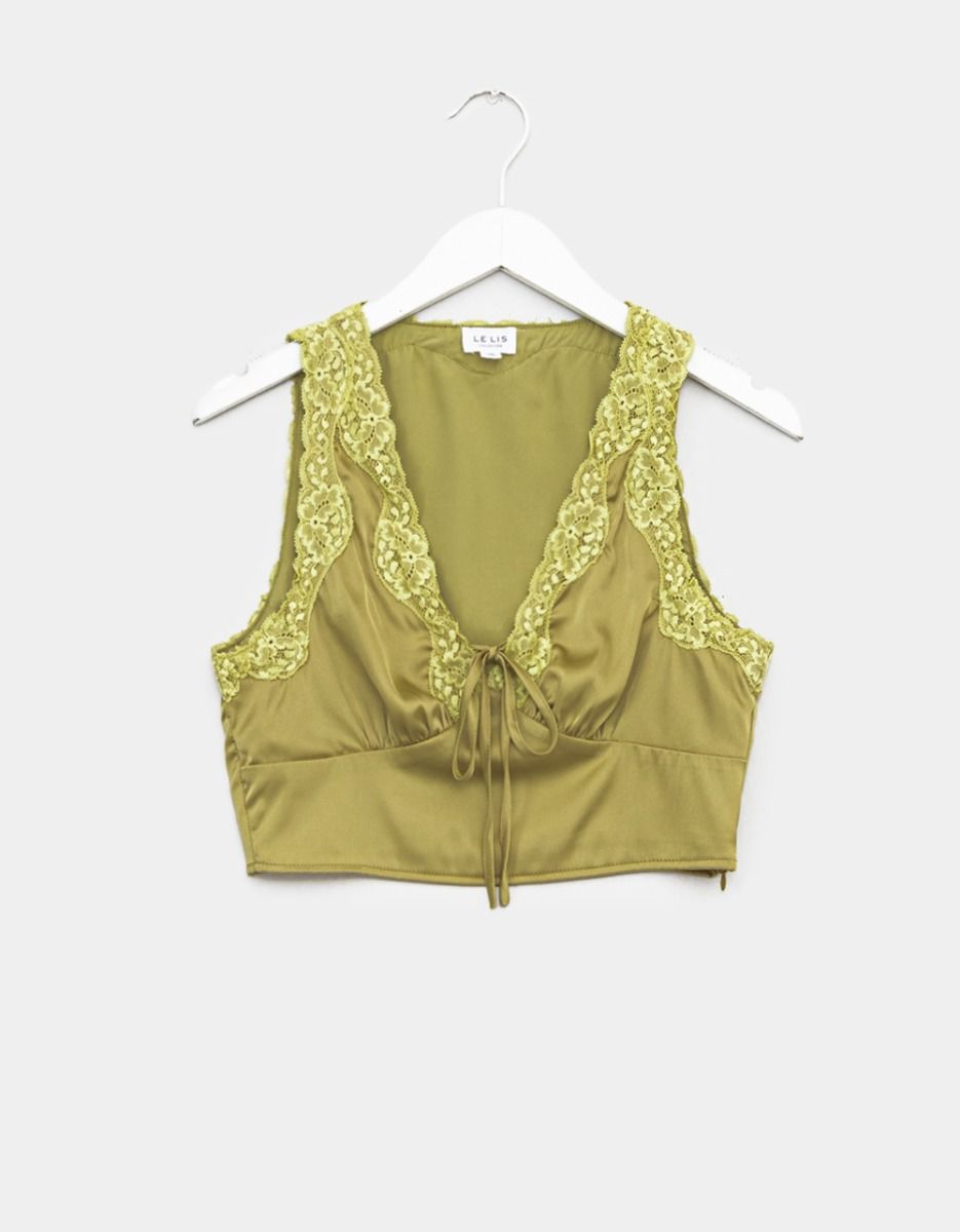 Loni Satin Lace Top_0