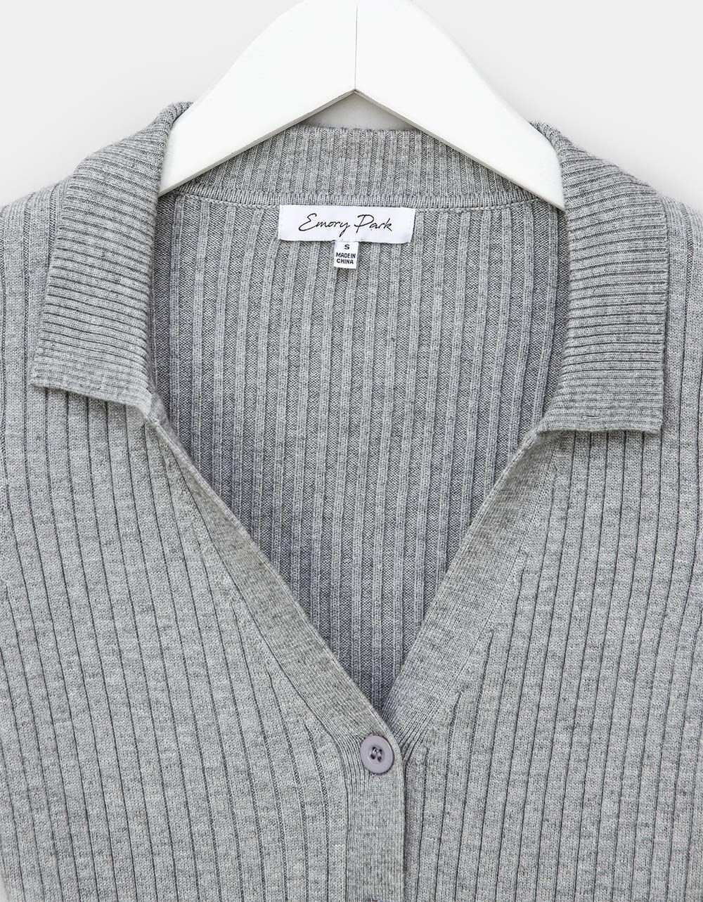 Lonna Button Knit in Heather Grey_2