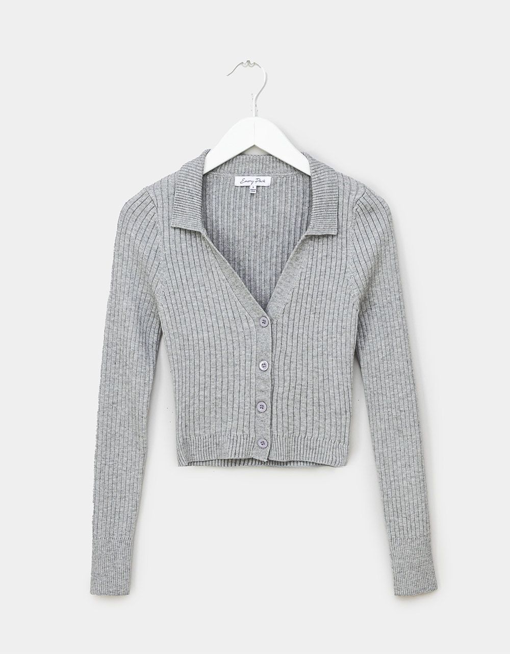 Lonna Button Knit in Heather Grey_0