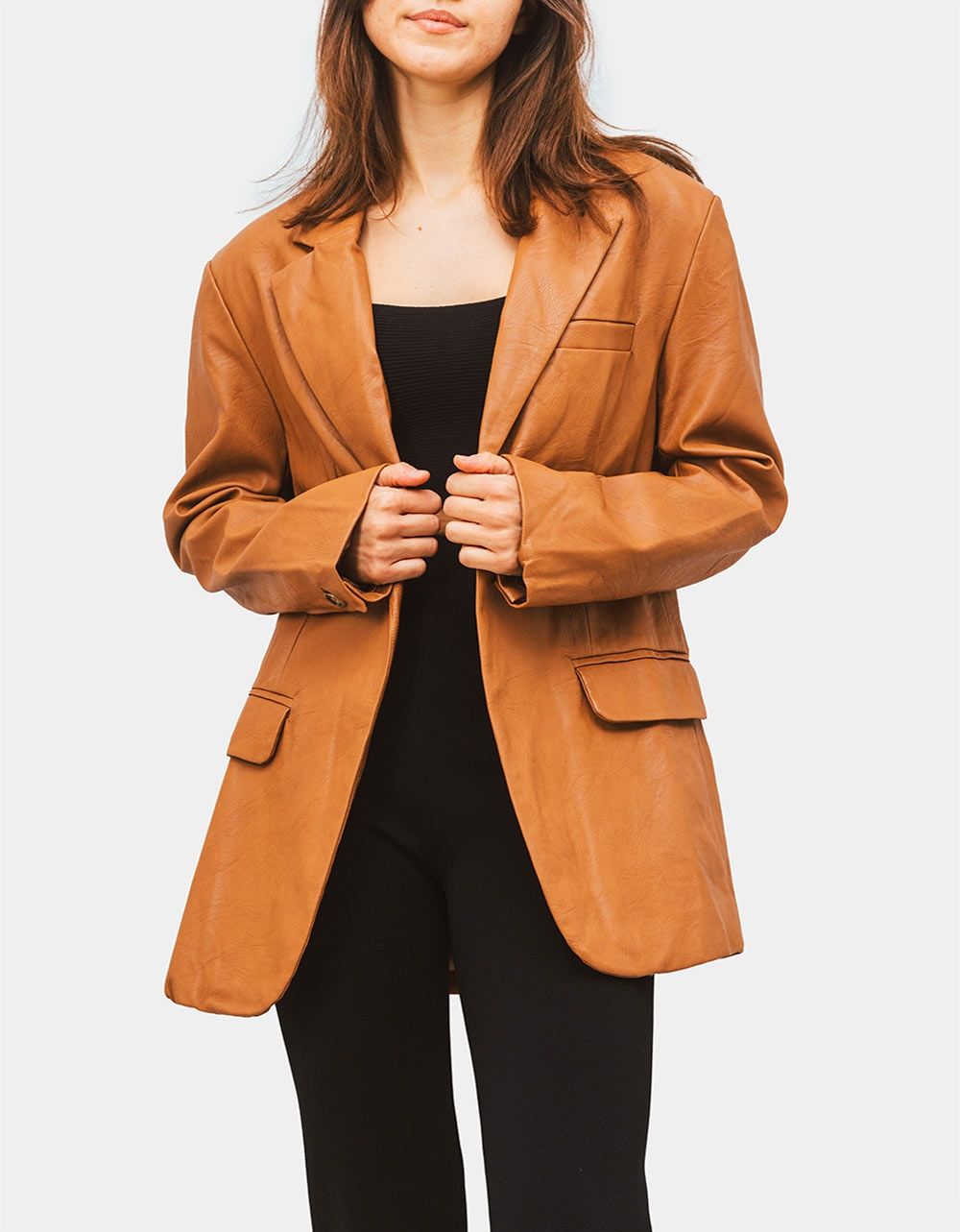 Luana Faux Leather Blazer_3