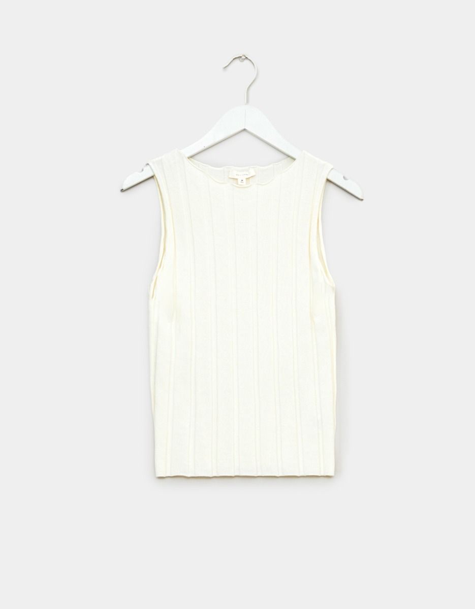 Margot Rib Top in Ivory_0