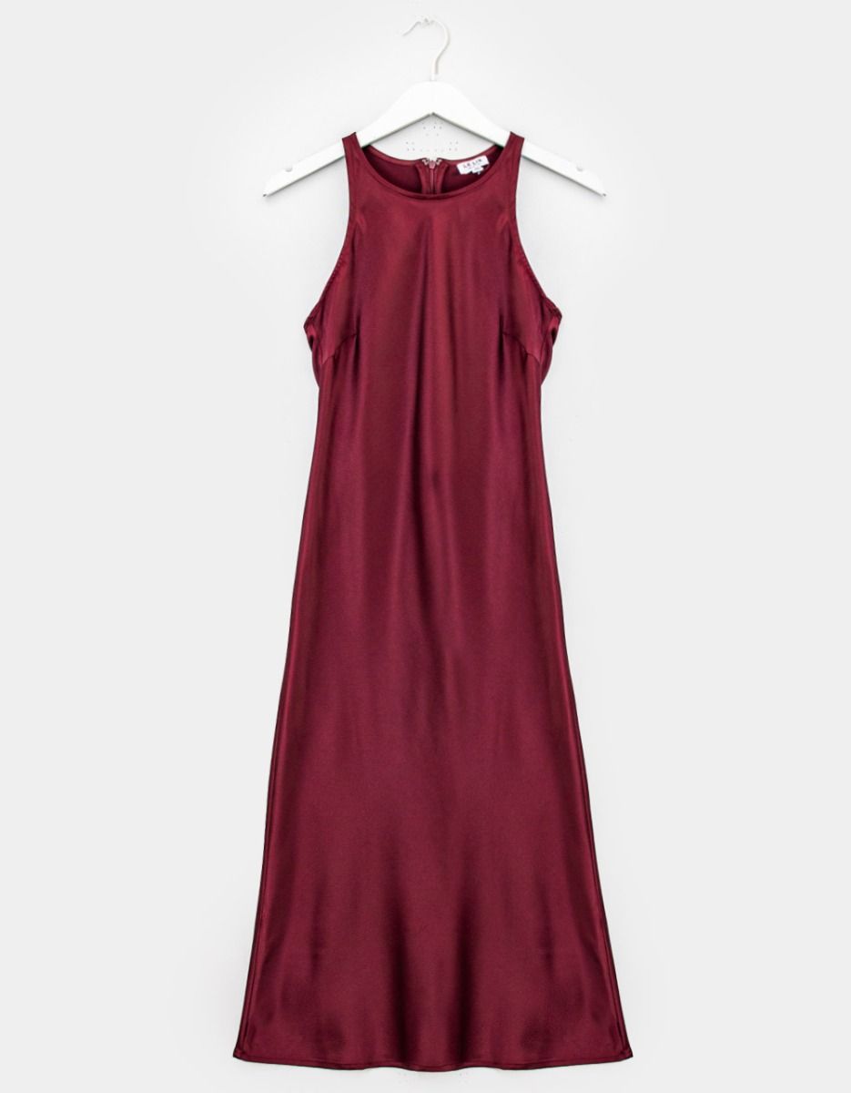 Marie Midi Dress in Wine_0