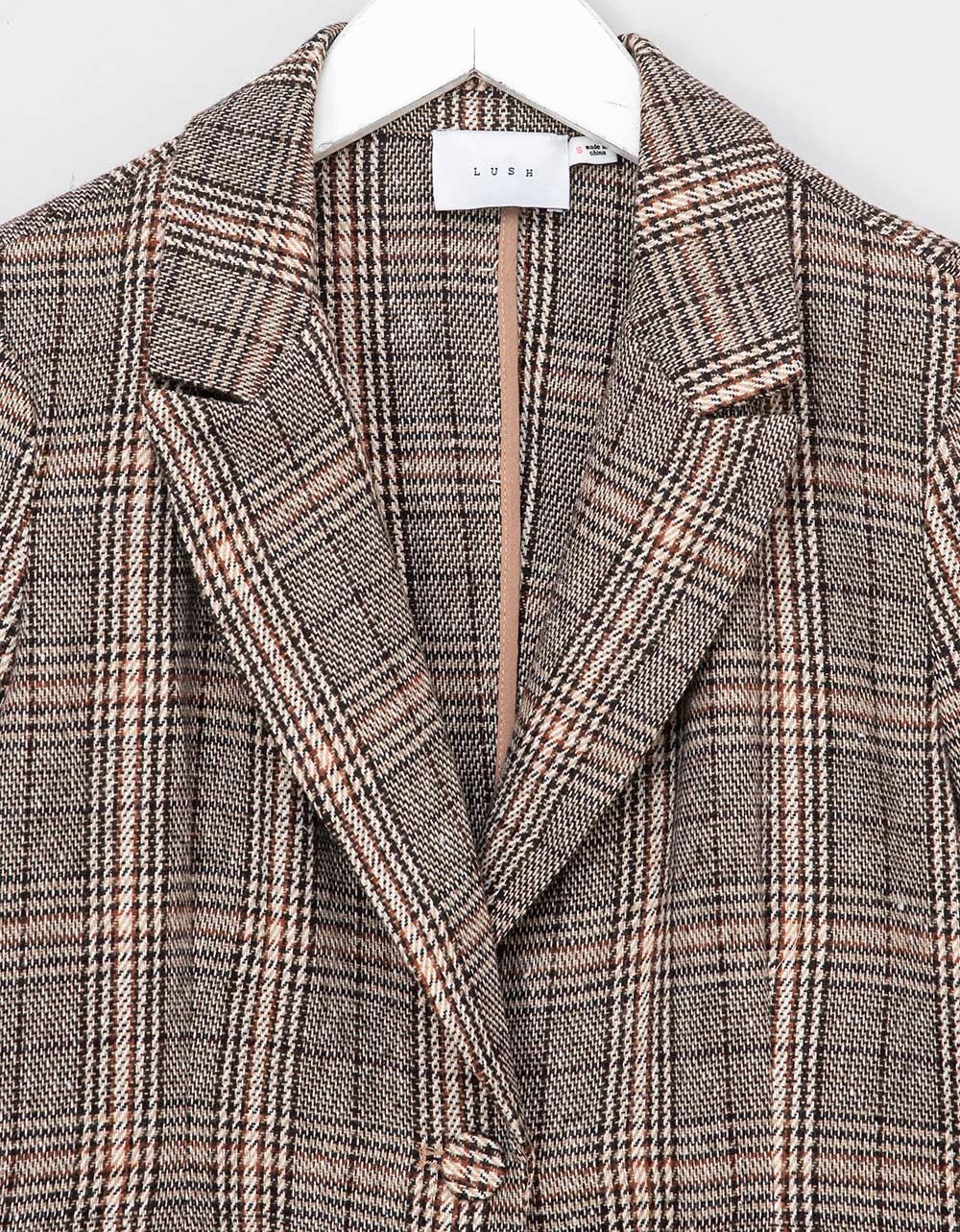 Marron Plaid Blazer_1