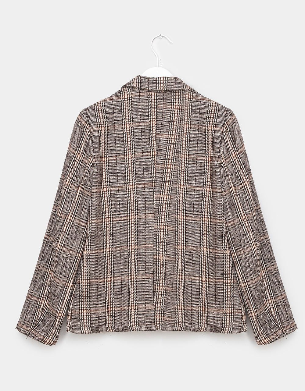 Marron Plaid Blazer_5