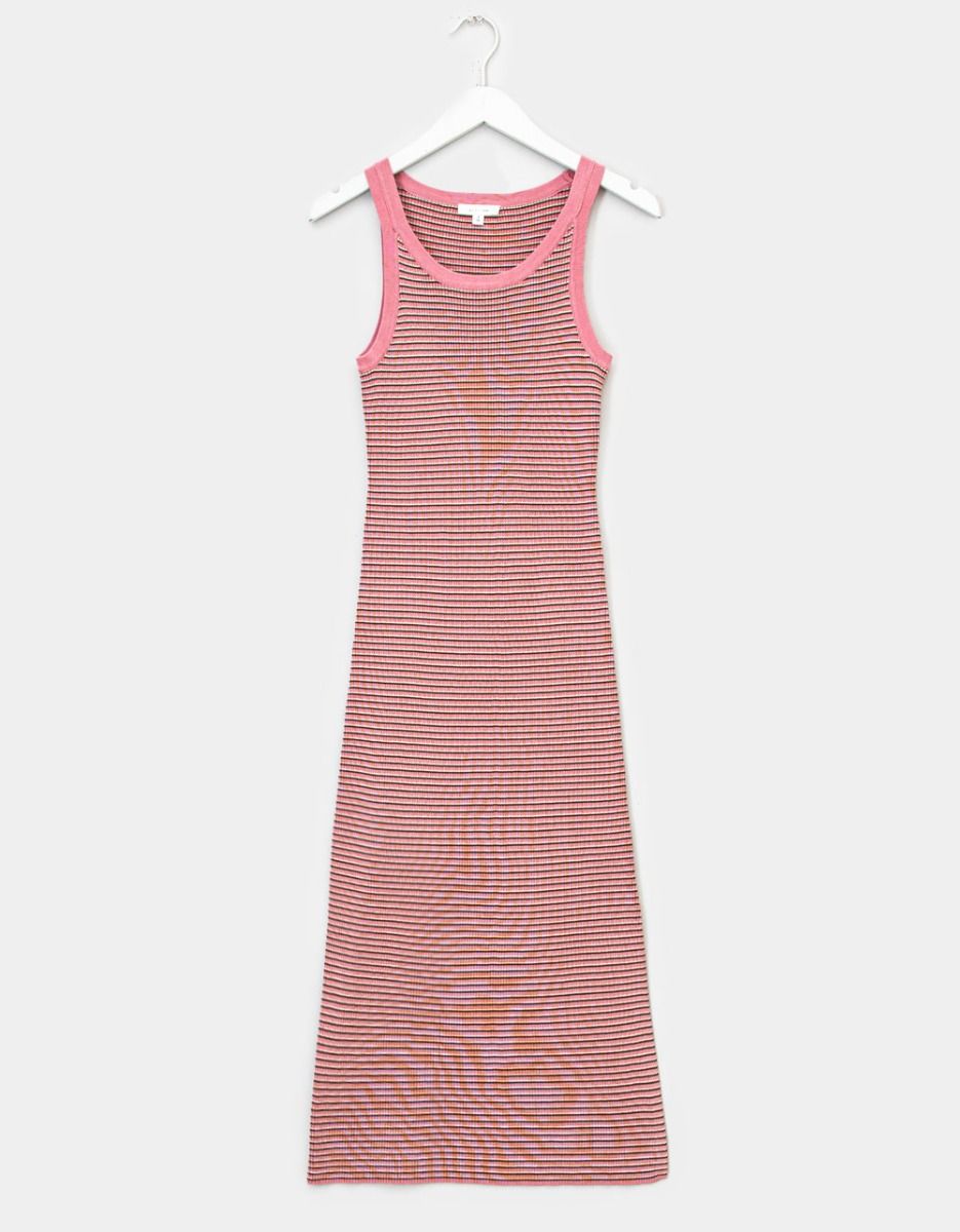 Mia Stripe Dress in Pink Multi_0