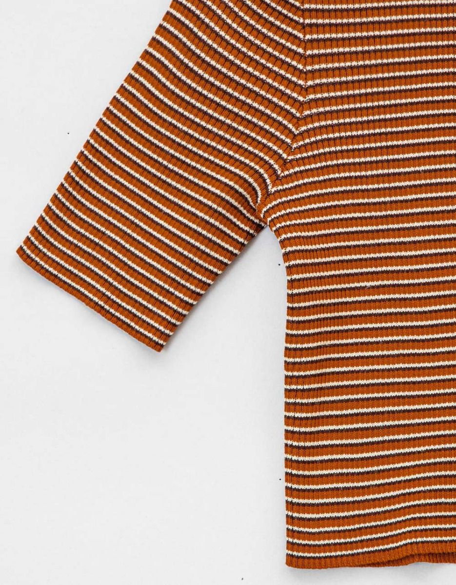 Mia Stripe Top in Rust Multi_1