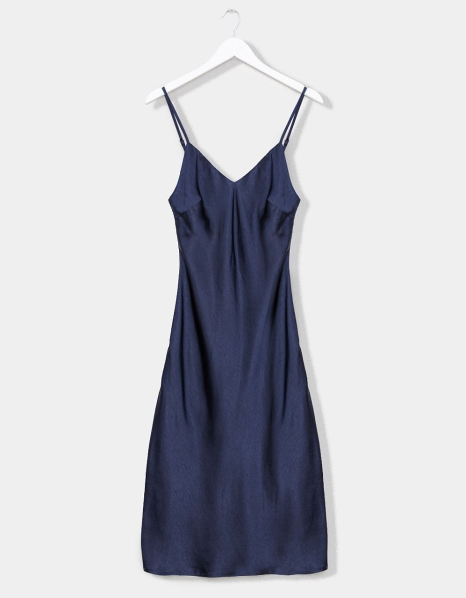 Midnight Satin Slip Dress_0