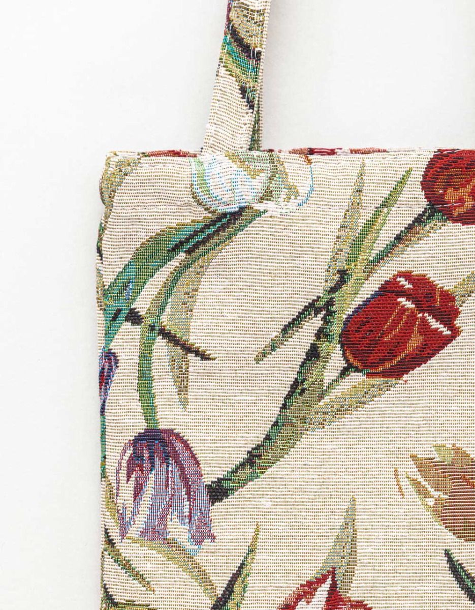Mini Tapestry Tote in Beige_2