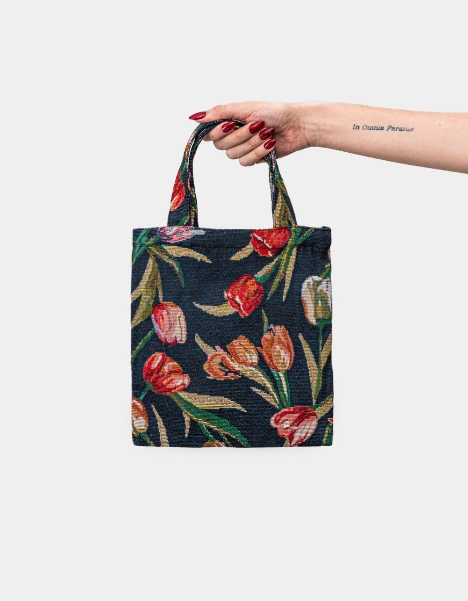 Mini Tapestry Tote in Black_0