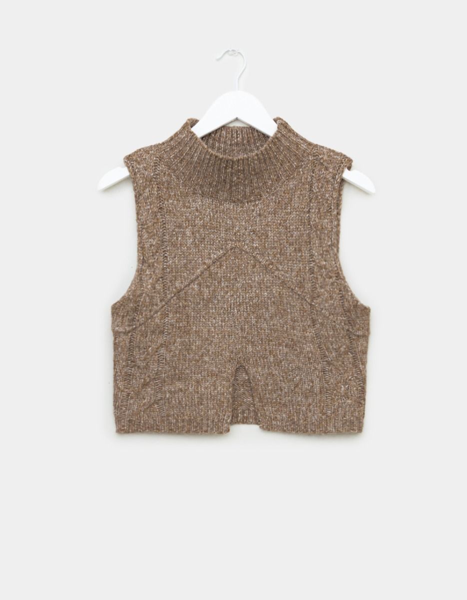 Mocha Split Vest_0