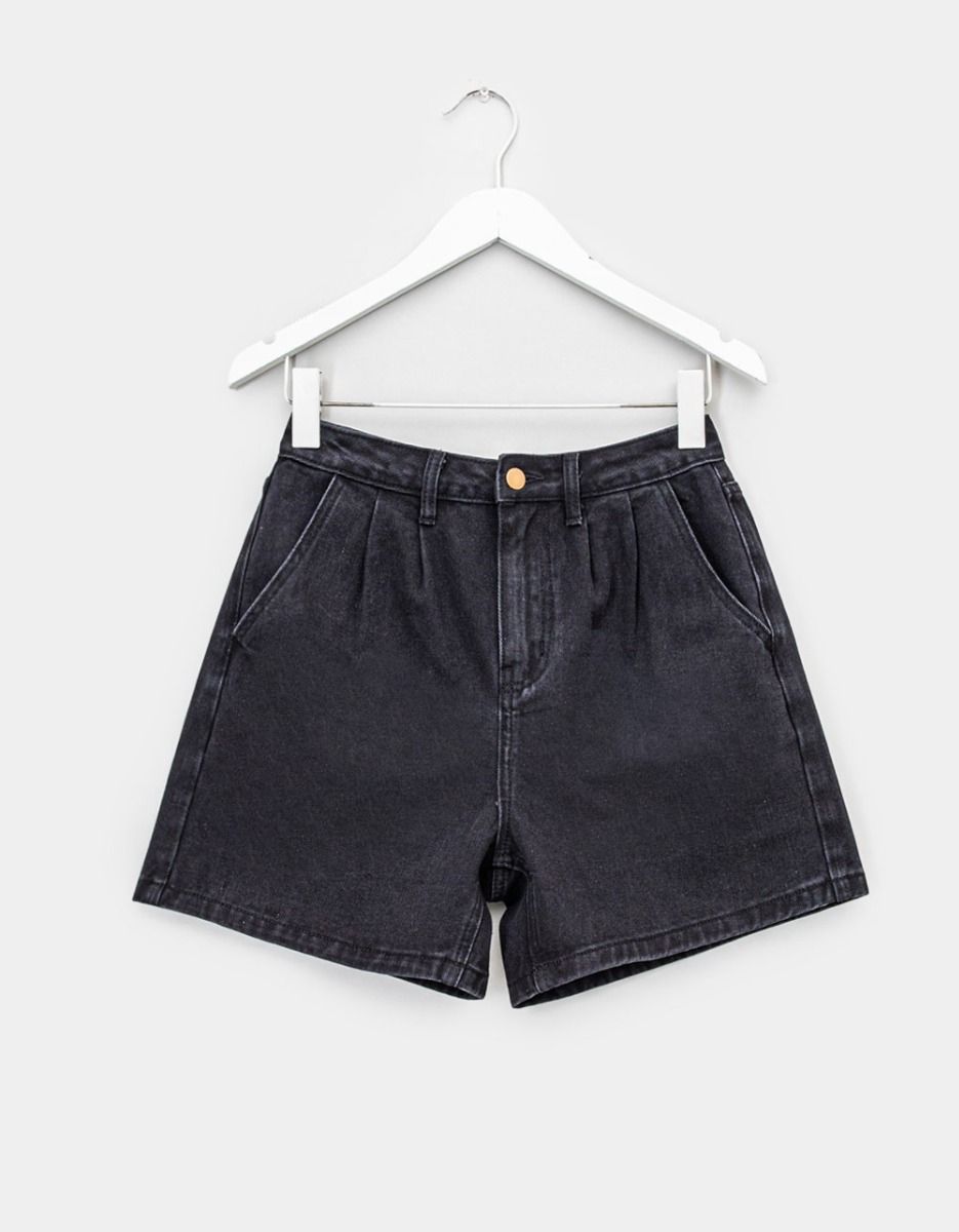 Naomi Denim Shorts in Washed Black_0