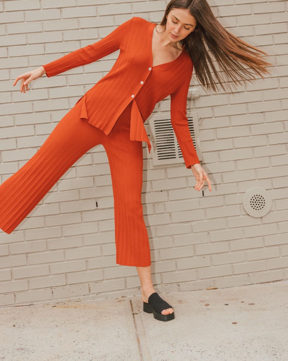 Naranja Rib Pants_2