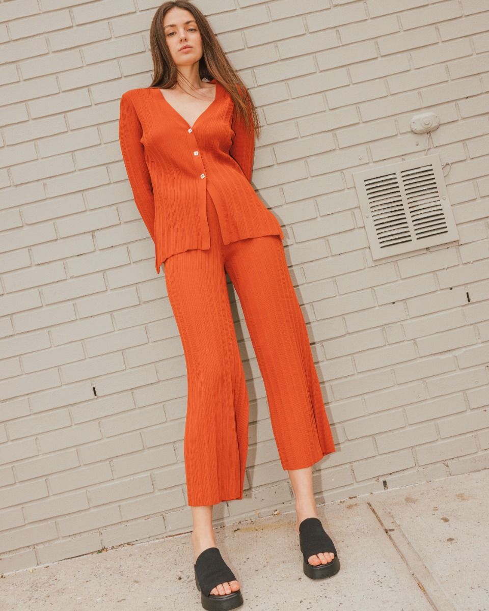 Naranja Rib Pants_1