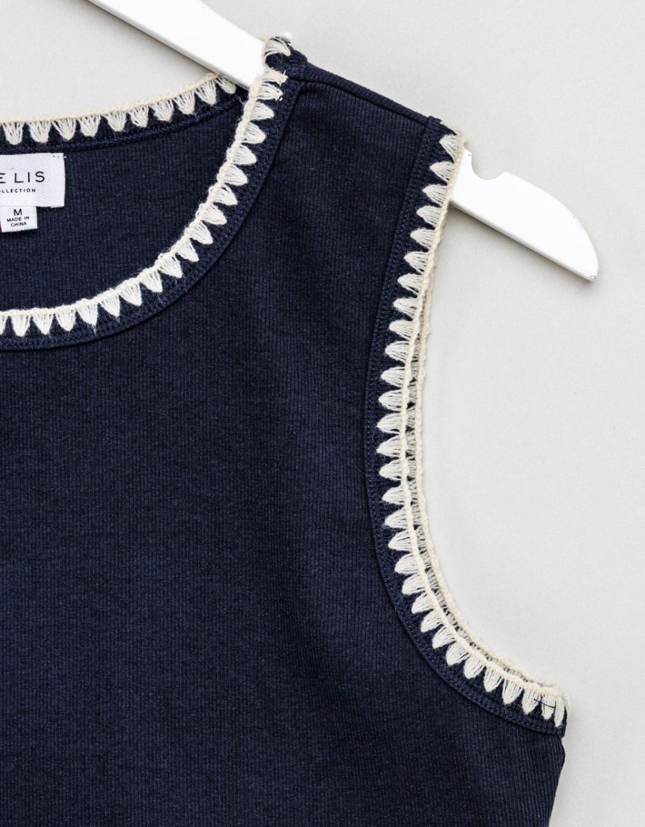 Navy Edge Stitch Tank_2