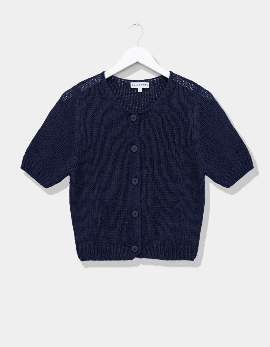 Navy Knit Cardi_0